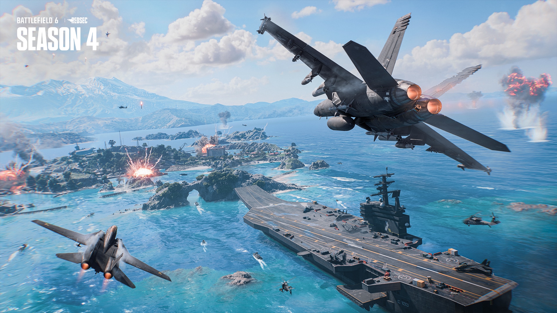 Konzeptbild der neuen Battlefield 6 Karte Tsuru Reef mit tropischer Küstenlandschaft