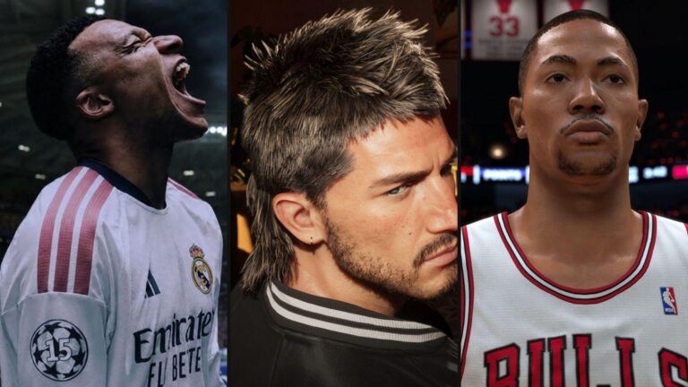 Charaktere aus EA Sports FC 27 und NBA 2K27 nebeneinander als Symbolbild fuer den Preisvergleich mit GTA 6