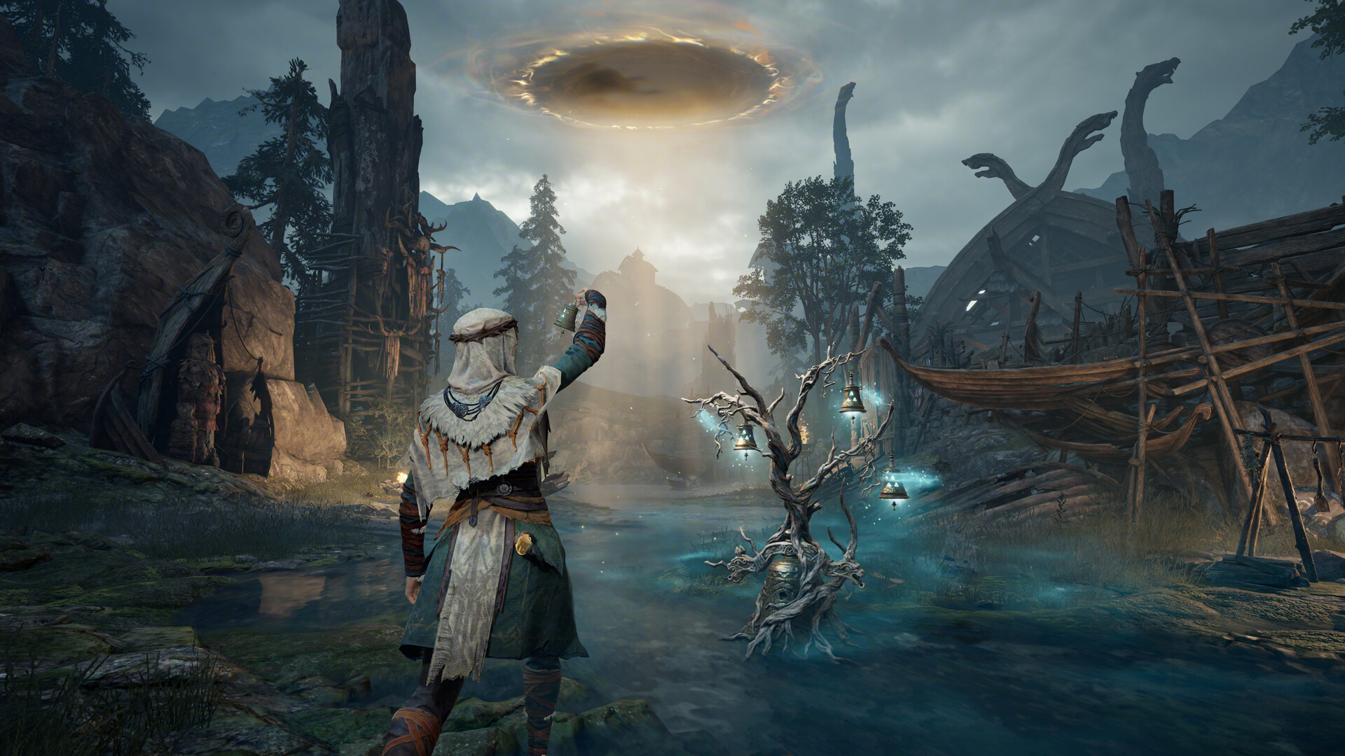 Gameplay-Screenshot aus Mistfall Hunter mit Kampf in der vom Gyldenmist verseuchten Spielwelt