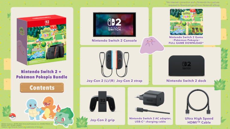 Nintendo Switch 2 Bundle with Pokemon Pokopia Full Version, official product image