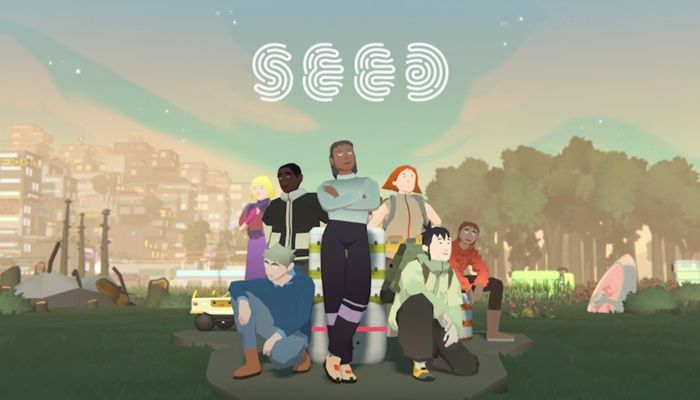 Szene aus dem Life-Sim SEED von Klang Games, die den Planeten Avesta und die Gesellschaftssimulation zeigt