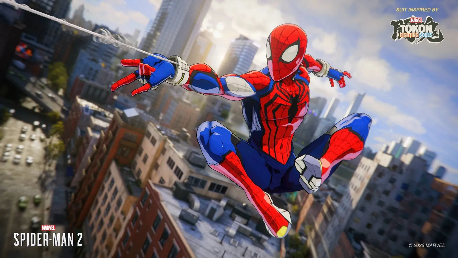 Nahaufnahme des Marvel-Tokon-Anzugs in Marvel's Spider-Man 2
