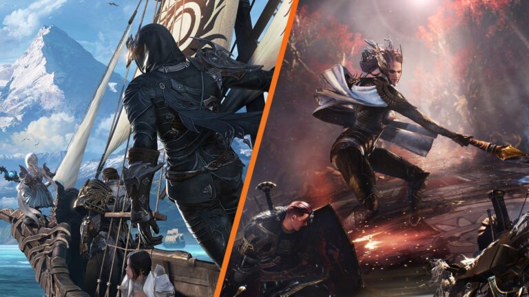 Split-Grafik mit Charakteren aus Throne and Liberty (links) und Lost Ark (rechts)