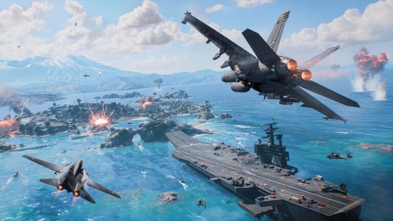 Actionreiche Gefechtsszene aus Battlefield 6 auf der Karte Tsuru Reef