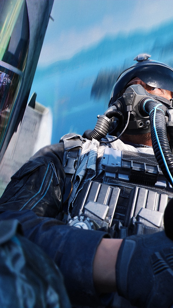 Spieler-Perspektive aus dem Cockpit eines Kampfjets während eines Luftkampf-Einsatzes in Battlefield 6