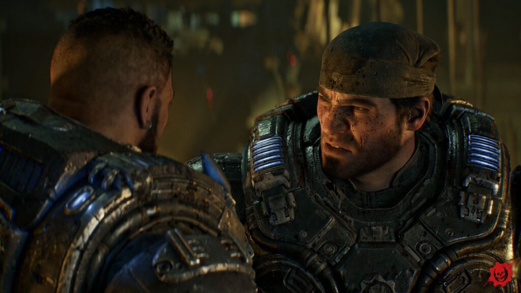 Marcus Fenix kämpft gegen Locust-Gegner in Gears of War: E-Day