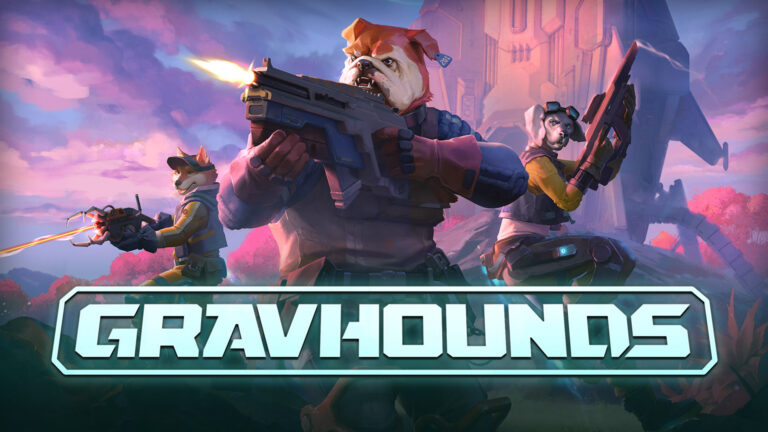Offizielles Key-Art zu Gravhounds mit bioengineerten Hunden im Weltraum-Setting