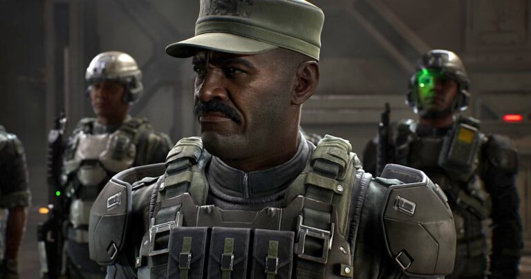 Sergeant Major Avery Johnson und Marines aus Halo: Campaign Evolved, dem Remake der ursprünglichen Halo-1-Kampagne