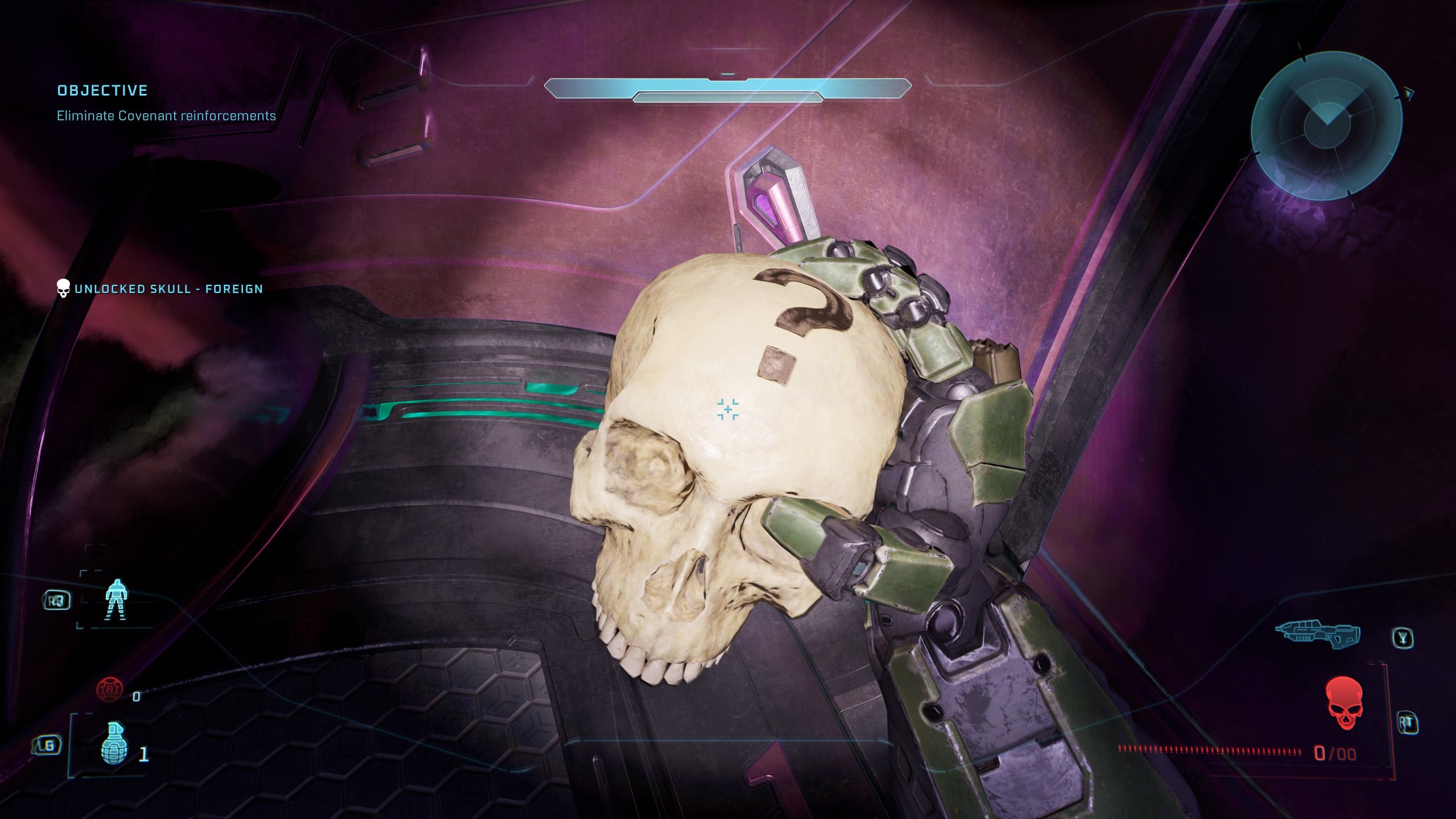 Screenshot aus Halo Campaign Evolved zu einem versteckten Skull-Sammelobjekt