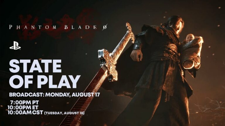 Offizielle Ankündigungsgrafik der PlayStation State of Play zu Phantom Blade Zero am 17. August