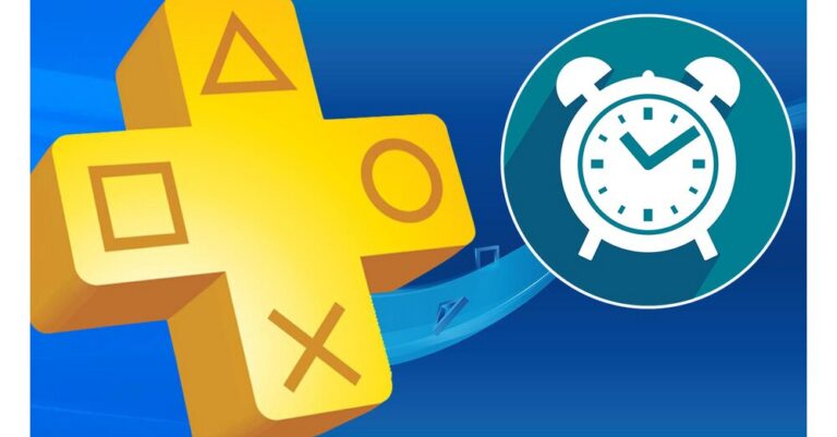PlayStation-Plus-Logo mit Datum und Uhrzeit zur Ankündigung der Essential-Spiele für September 2026