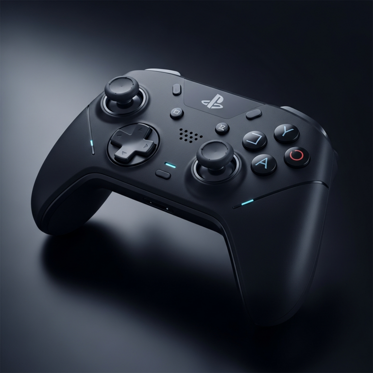 Stilisierte KI-Illustration eines mysteriösen unveröffentlichten Controller-Prototyps