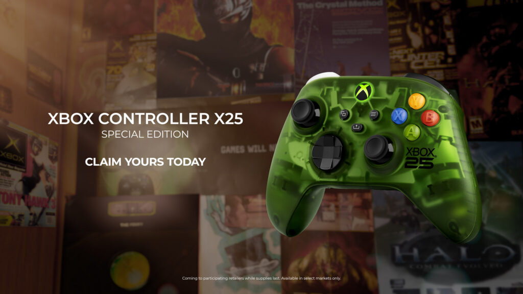 Der Xbox Wireless Controller X25 Special Edition im durchsichtigen Retro-Design