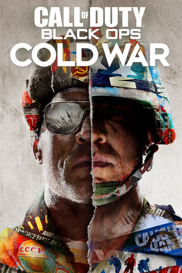 Offizielles Cover-Artwork von Call of Duty Black Ops Cold War mit zwei gespaltenen Soldaten-Gesichtern