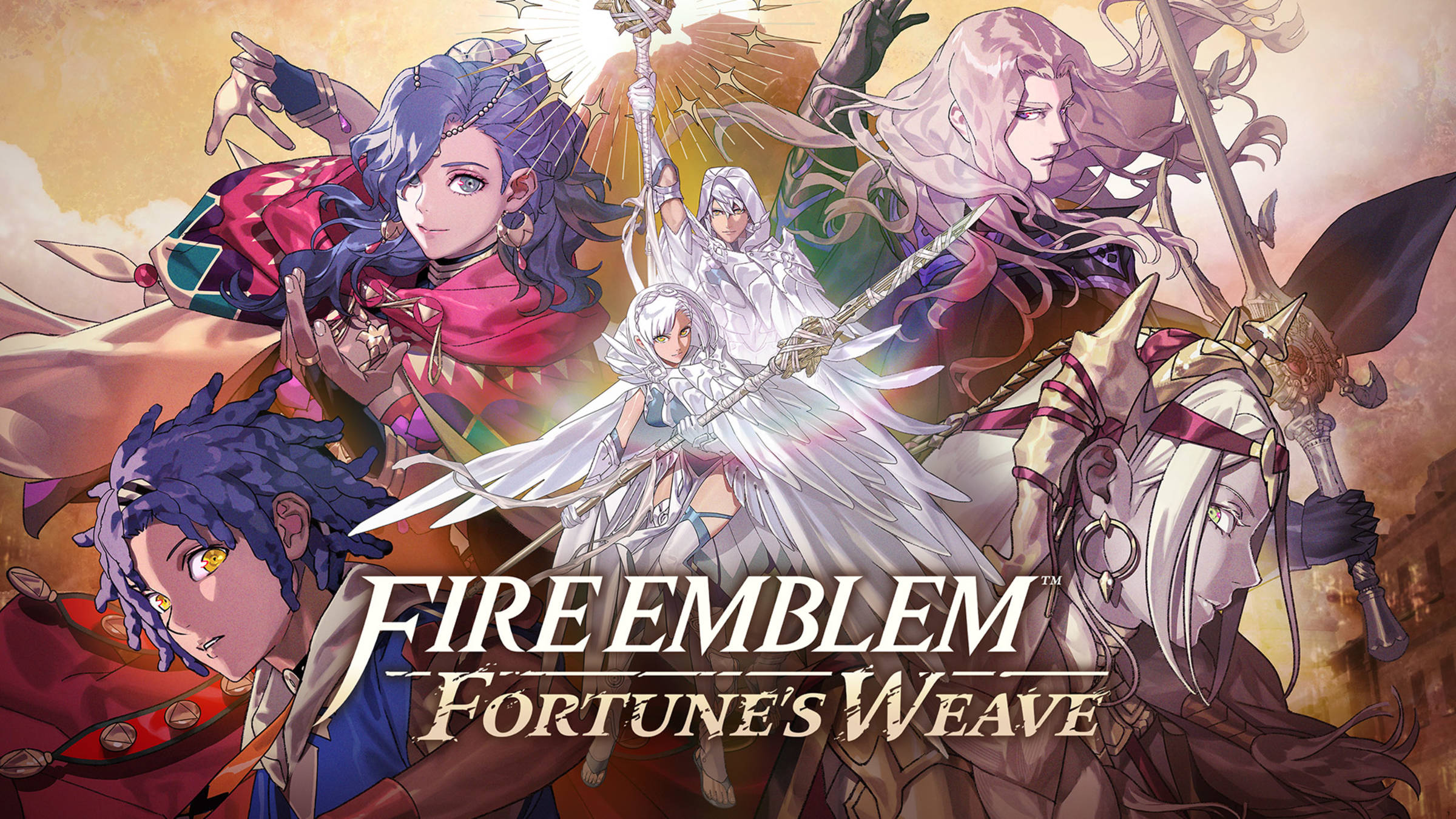 Offizielles Key-Art zu Fire Emblem: Fortunes Weave mit den vier spielbaren Hauptfiguren