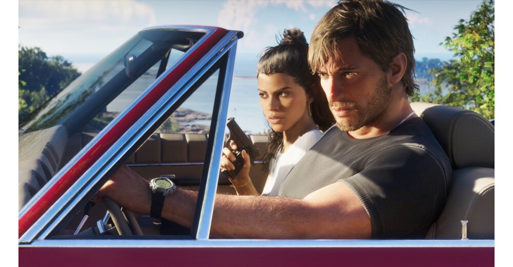 Screenshot from GTA 6 featuring one of the main characters in the game world of Leonida