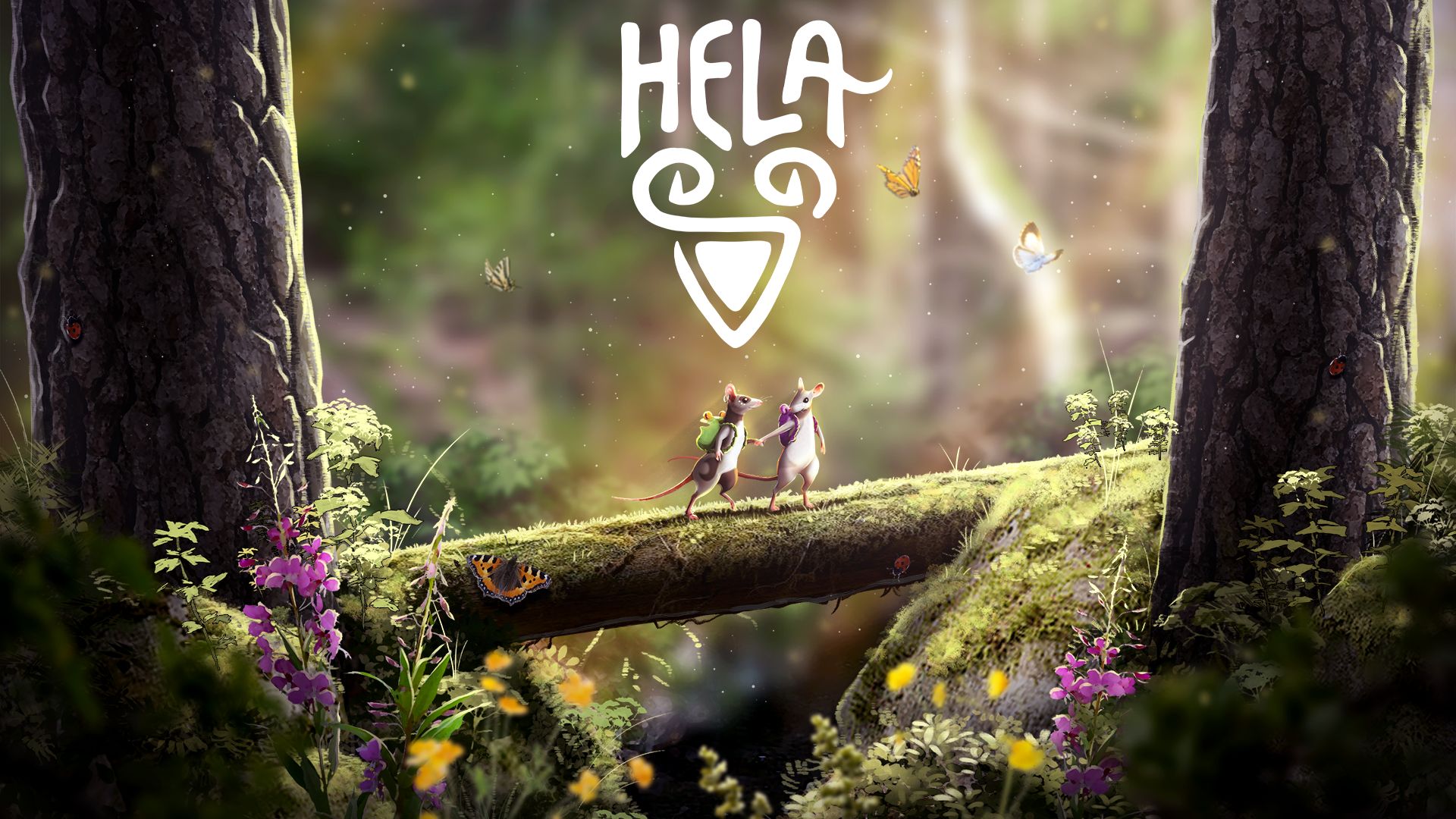 Key Art zu Hela: Of Mice & Magic mit der Maus-Heldin in einer verwunschenen Waldlandschaft