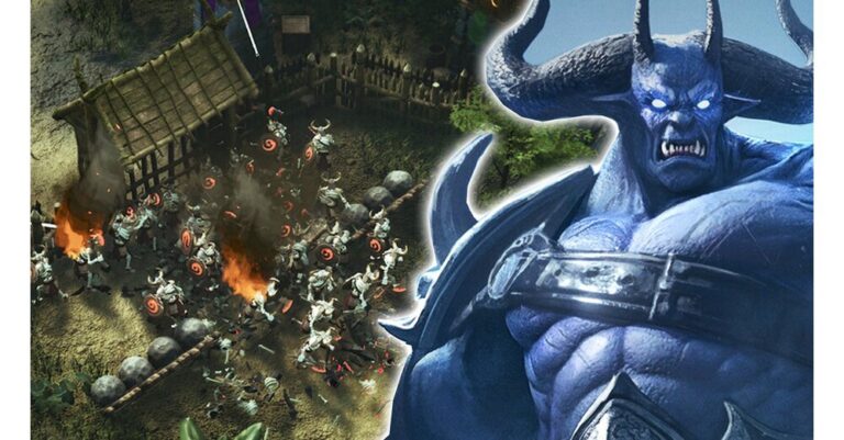 Viking warriors fight against a demonic creature and a horde of enemies in Hordeguard: Winds of the North