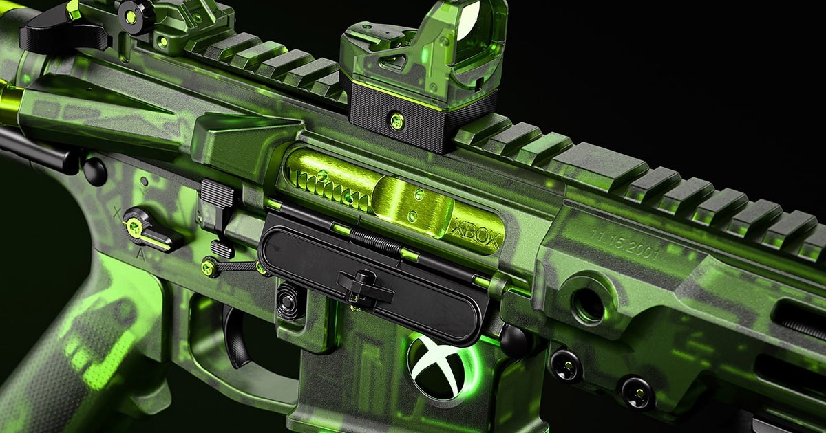 Der Xbox-exklusive M4-Waffenskin Inner Circuit für Call of Duty: Modern Warfare 4 in Grün mit Xbox-Branding