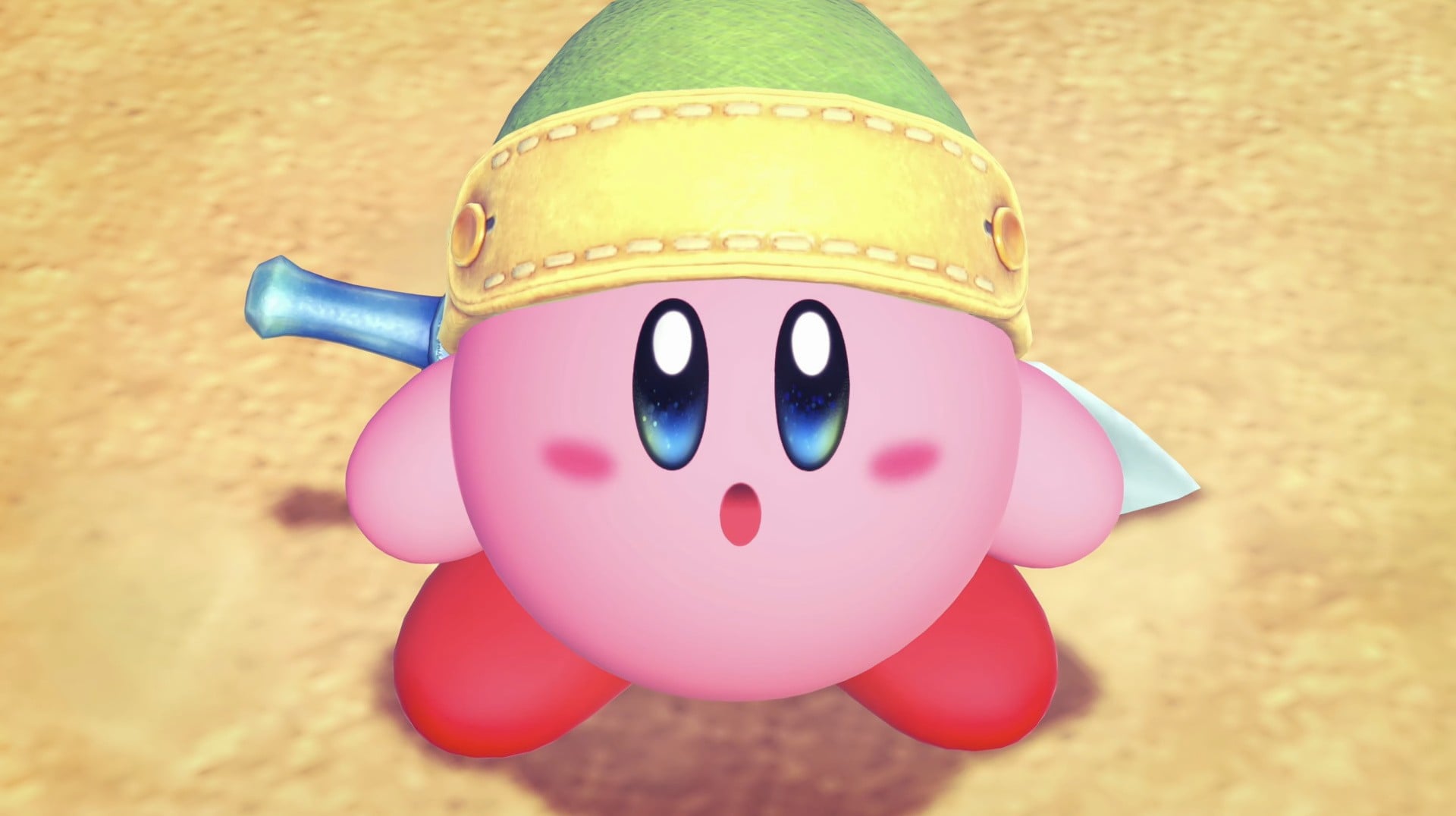 Offizielle Szene aus Kirby and the World Beyond mit Kirby in einer neuen Umgebung
