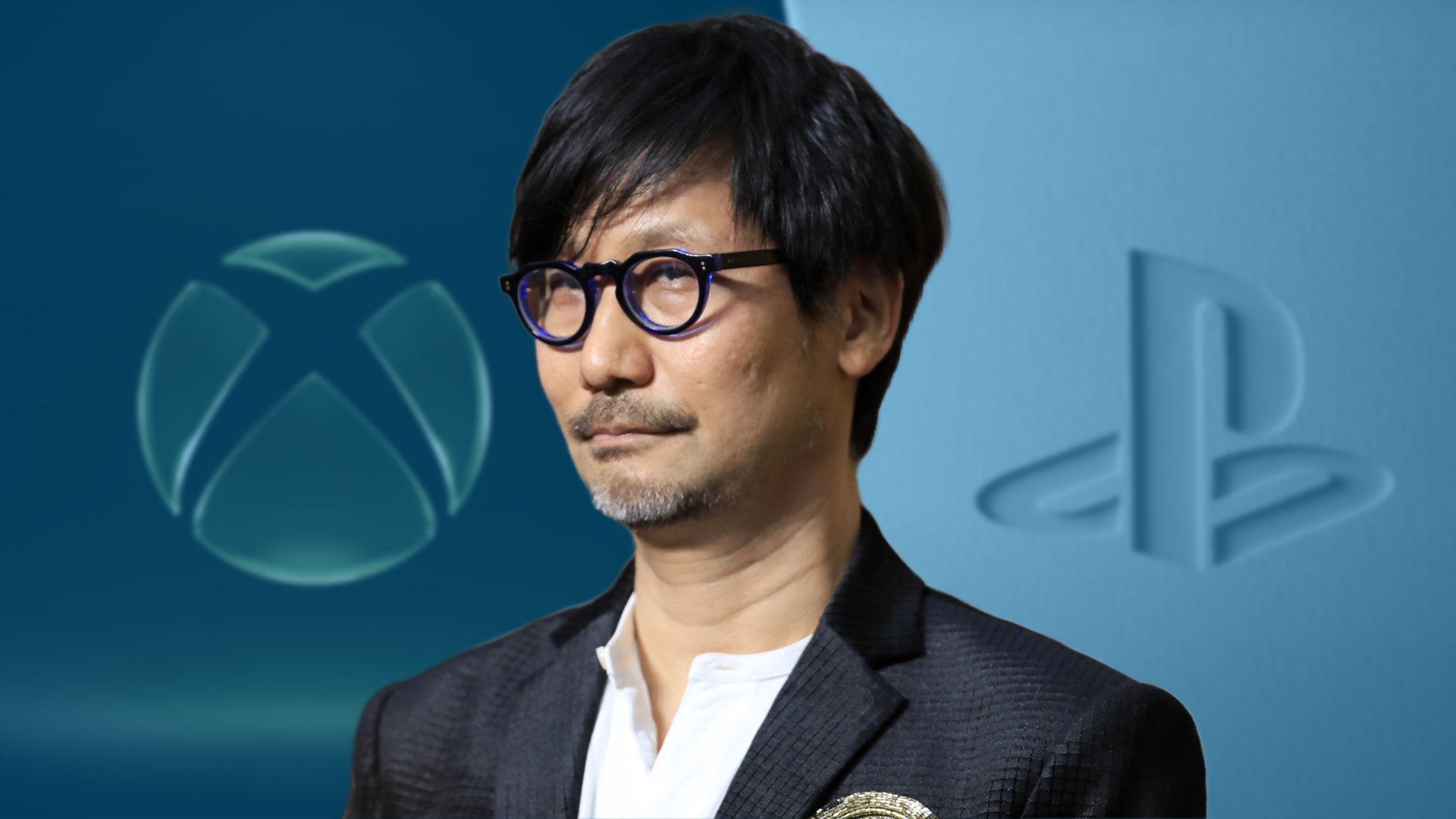 Symbolic image of Hideo Kojima in the tension between Xbox and PlayStation after Physint's move to Microsoft