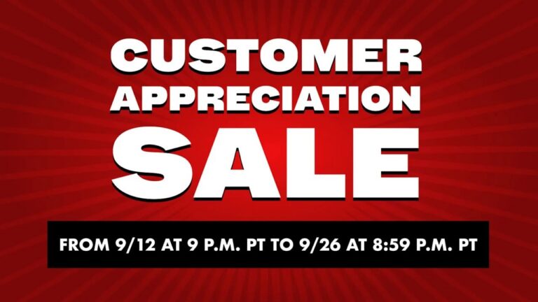Promotional graphic for Nintendo of America's Customer Appreciation Sale