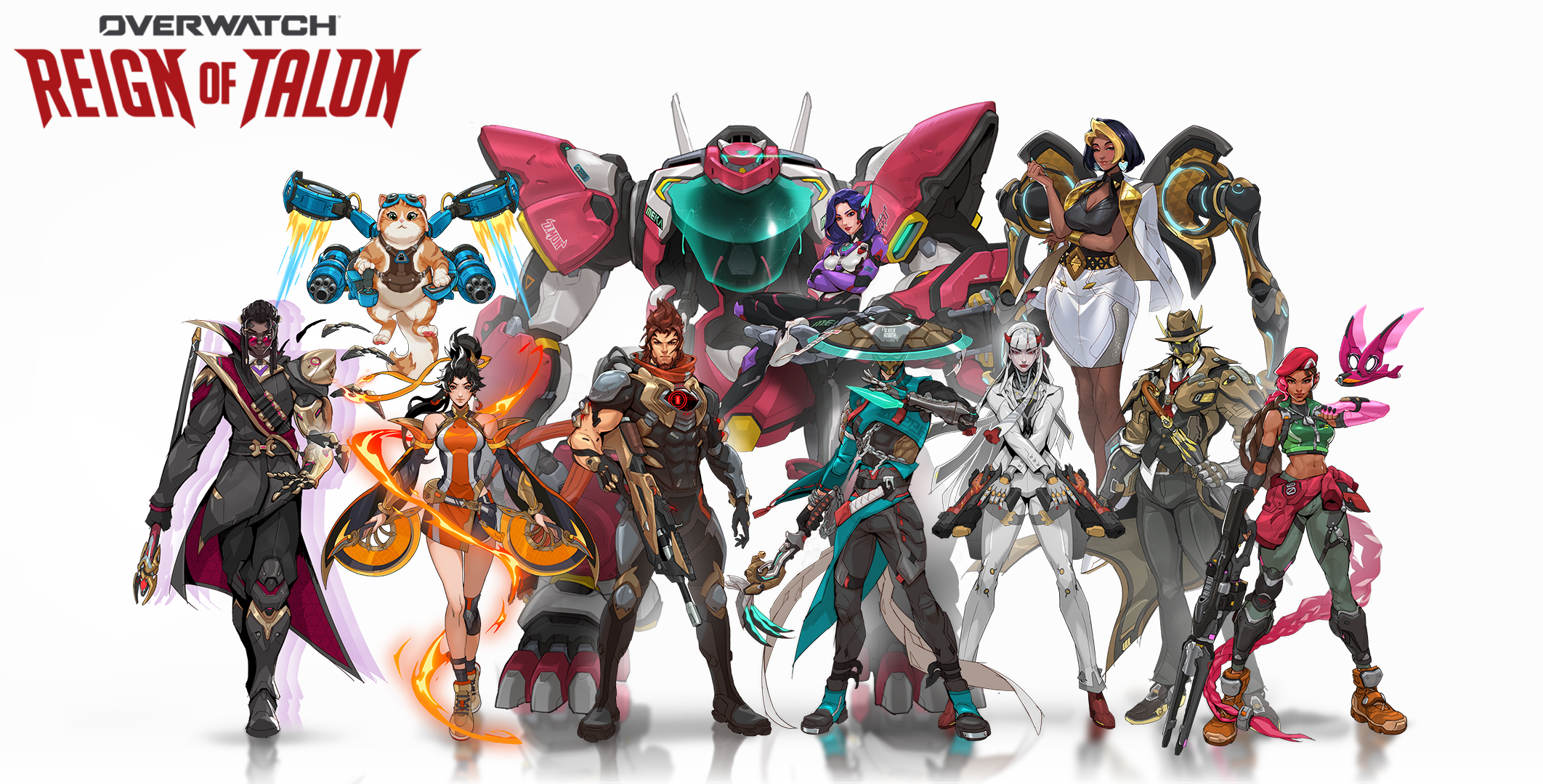 Key Art zur Overwatch-Story Reign of Talon mit dem aktuellen Season-5-Heldenroster