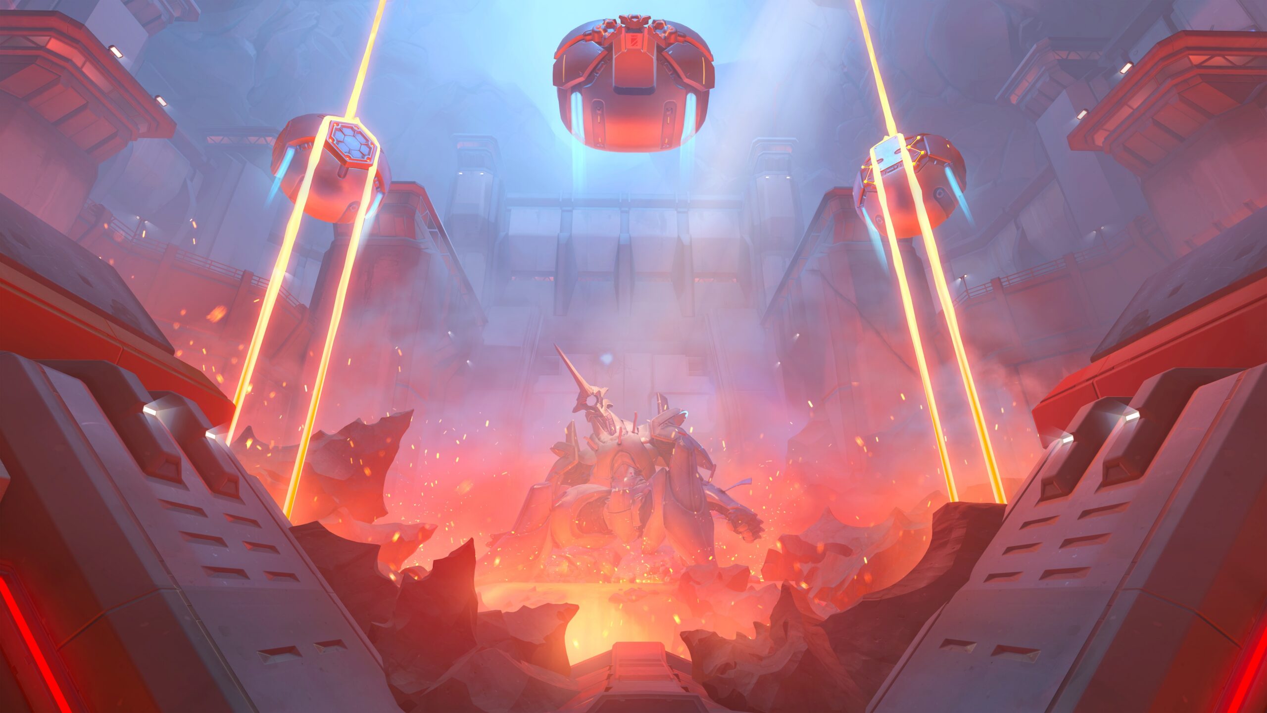 Cinematic-Szene aus der Overwatch-Season-5-Ankündigung: Doctrines Gefängnis auf der neuen Karte Watchpoint Grímsvötn