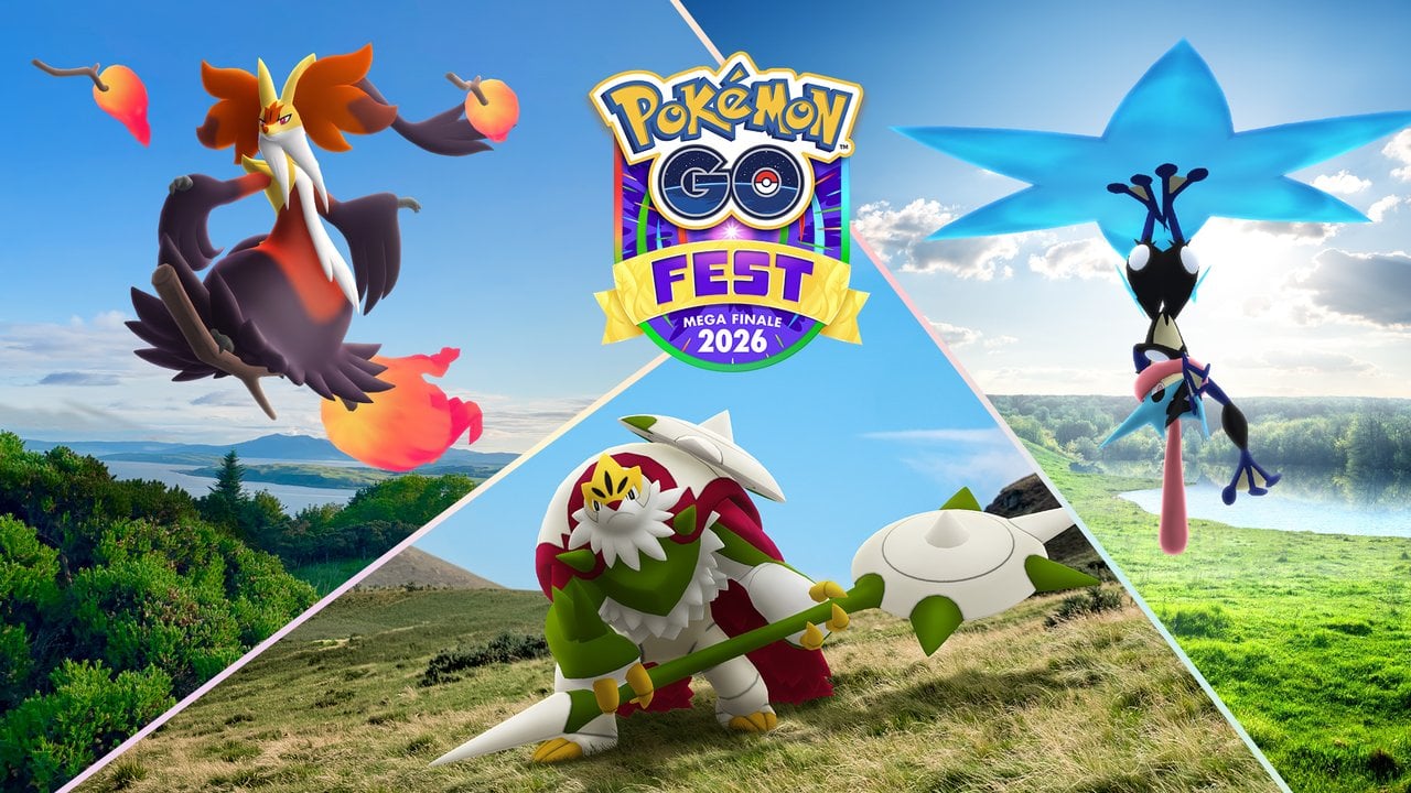 Official banner image for Pokémon GO Fest 2026: Mega Finale featuring several Mega Evolved Pokémon