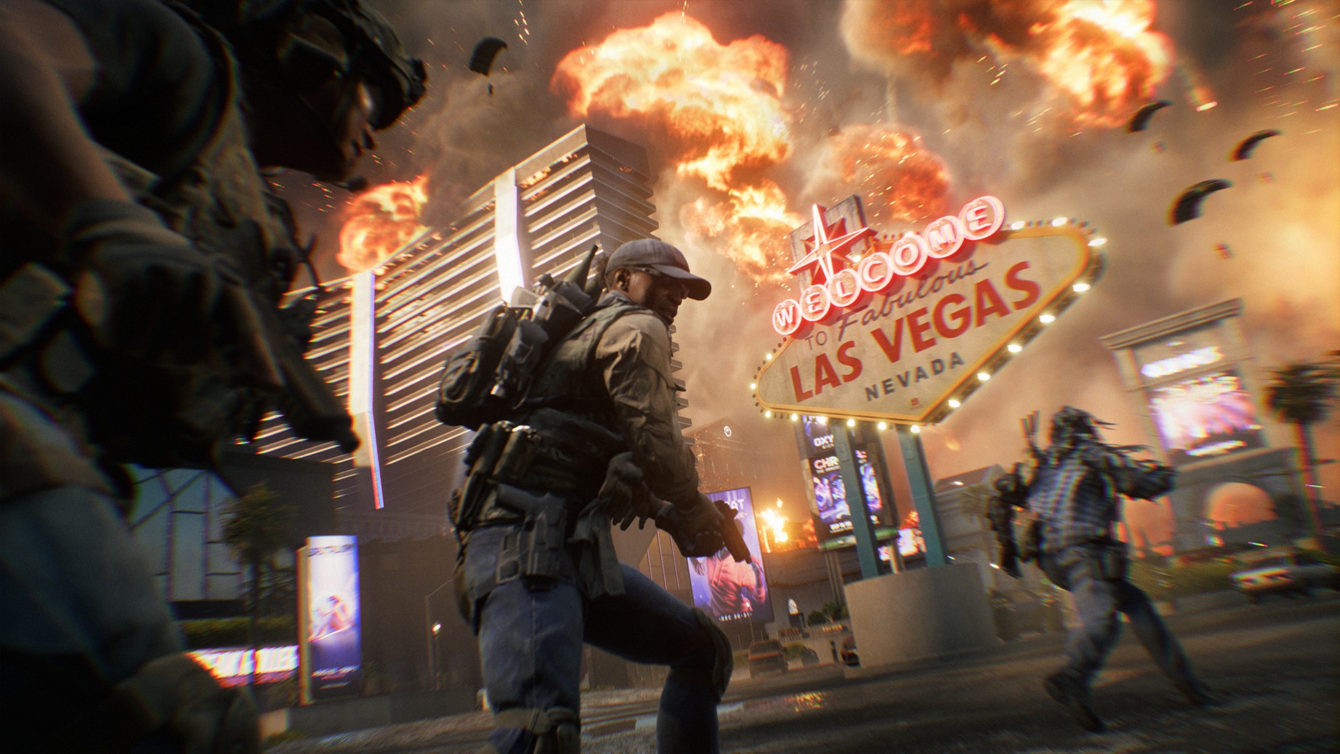 Actionszene aus dem Rapid-Royale-Modus von Battlefield REDSEC mit mehreren Spielern im Gefecht