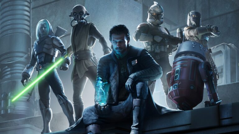 Key-Art zu Star Wars Zero Company mit Hauptfigur Hawks und seinem Squad