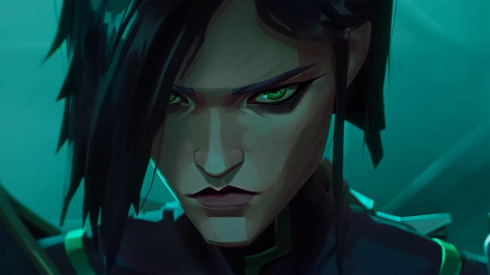 Nahaufnahme einer Valorant-Agentin, Szene aus offiziellem Riot-Games-Artwork