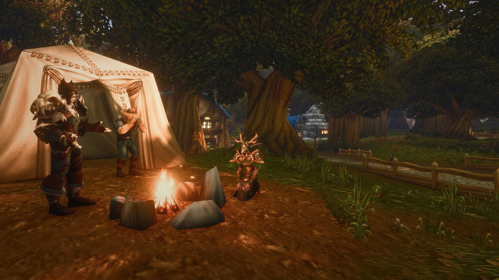 Spielercamp in der Beta von World of Warcraft: Forever mit mehreren Abenteurern