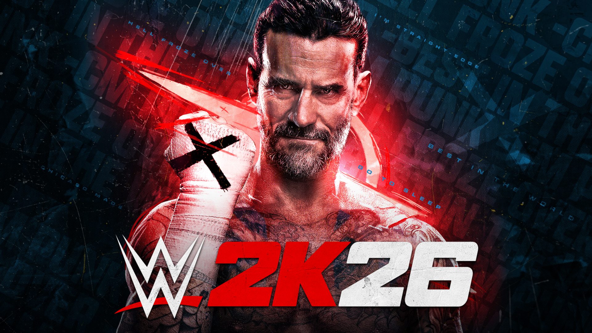 Offizielles Cover-Artwork zu WWE 2K26 mit CM Punk im Vordergrund