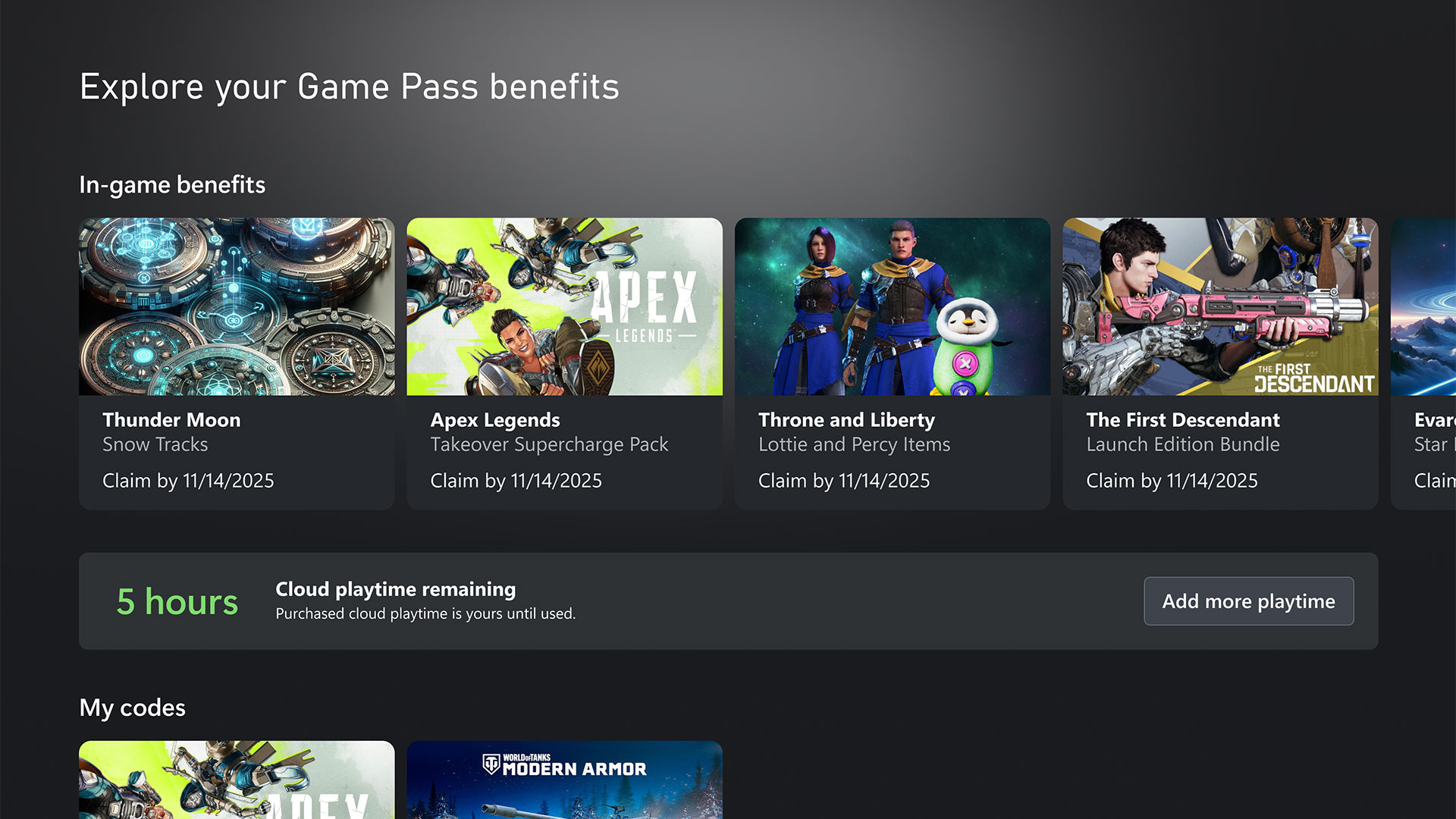 Offizielle Xbox-Grafik zu den neuen monatlichen Stundenkontingenten fuer Xbox Cloud Gaming