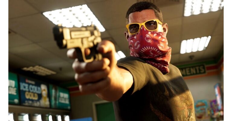 A GTA 6 scene from Vice City, where hundreds of interiors are reportedly explorable