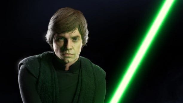 Luke Skywalker motif as the header image for the rumors about Star Wars Battlefront 3