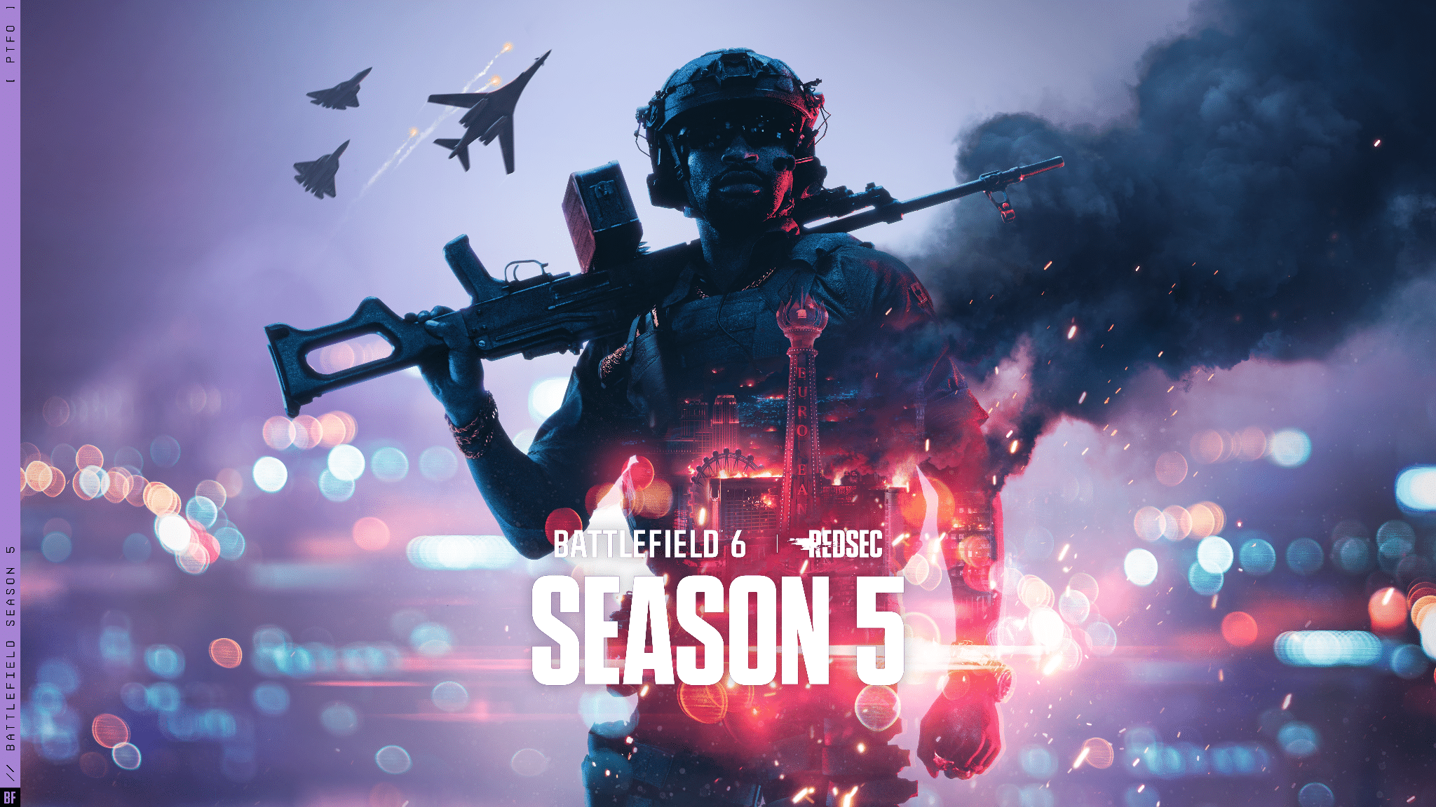 Artwork zu Season 5 von Battlefield 6 mit Kampfszene in Las Vegas