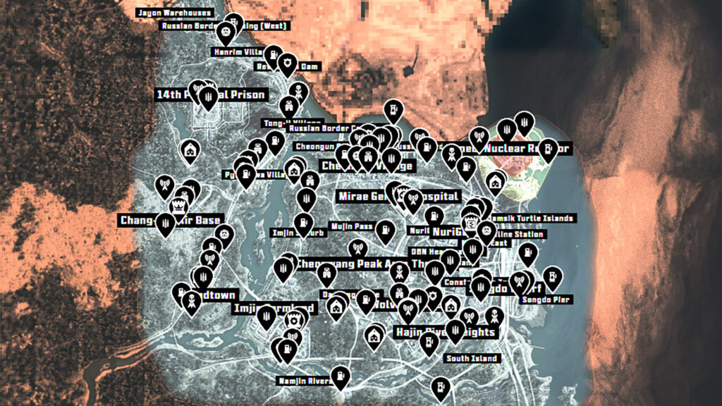 Karte der Hajin-Zone im DMZ-Modus von Modern Warfare 4